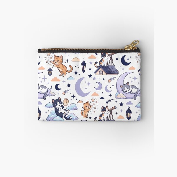 Item preview, Celestial Cat Moon Stars Astronomy Cute All Over Print Pattern    designed and sold by mood-draftsman.