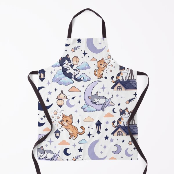 Item preview, Celestial Cat Moon Stars Astronomy Cute All Over Print Pattern    designed and sold by mood-draftsman.