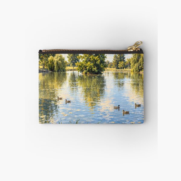 Item preview, Vintage Impressionist Lake Oil Painting with Ducks designed and sold by Jozefin's Studio.