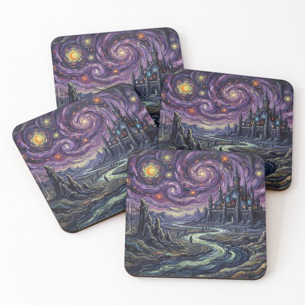 Item preview, Hades Underworld Starry Night Fantasy Landscape designed and sold by Bad-Decisions-Designs.