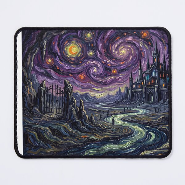 Item preview, Hades Underworld Starry Night Fantasy Landscape designed and sold by Bad-Decisions-Designs.