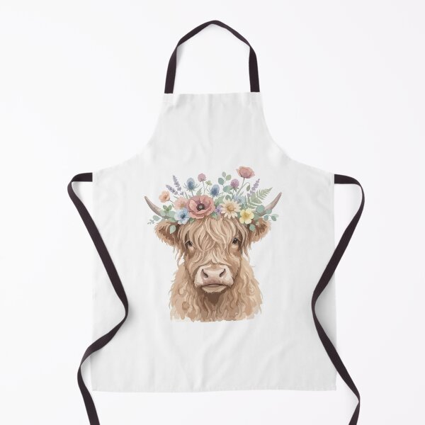 Item preview, Boho Floral Crown Highland Cow Watercolor Cute designed and sold by Arc2020.