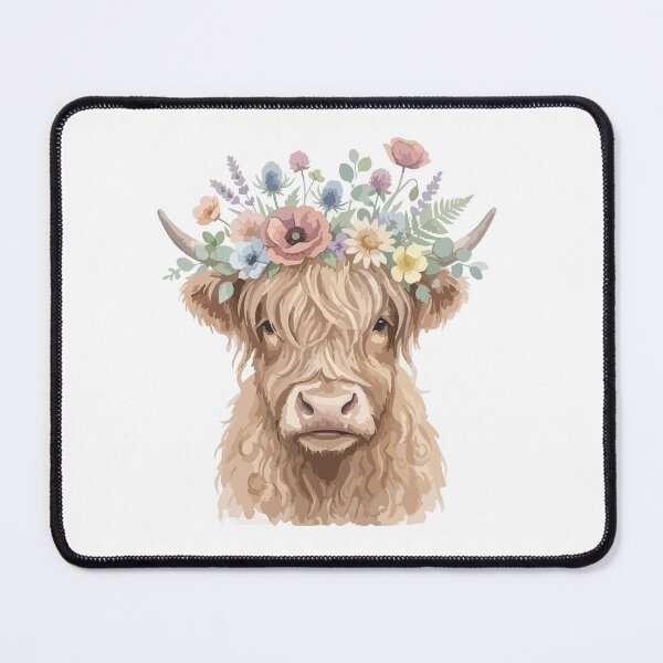 Item preview, Boho Floral Crown Highland Cow Watercolor Cute designed and sold by Arc2020.