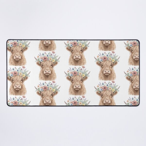 Item preview, Boho Floral Crown Highland Cow Watercolor Cute designed and sold by Arc2020.