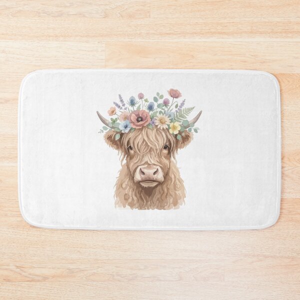 Item preview, Boho Floral Crown Highland Cow Watercolor Cute designed and sold by Arc2020.
