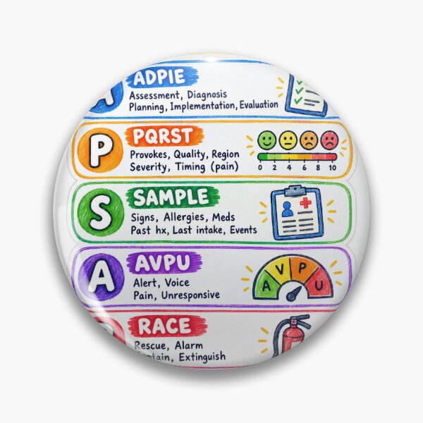 Item preview, Nursing Mnemonics Drawn Study Aid Nursing Student Sticker designed and sold by isokinetic.