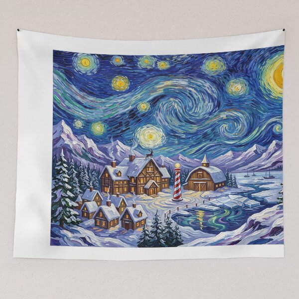 Item preview, North Pole Starry Night Holiday Landscape designed and sold by Bad-Decisions-Designs.