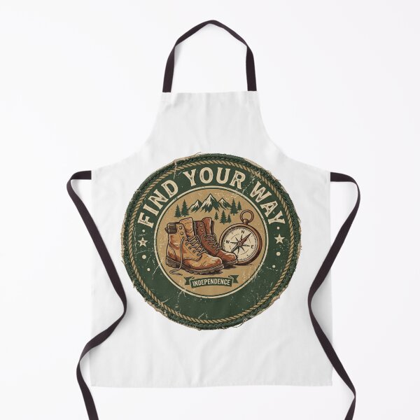 Item preview, Find Your Way Retro Hiking Boots Compass Badge designed and sold by Sanan Israyilli.