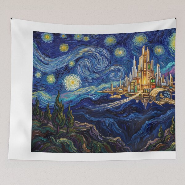 Item preview, New Genesis Starry Night Comic Book Landscape designed and sold by Bad-Decisions-Designs.