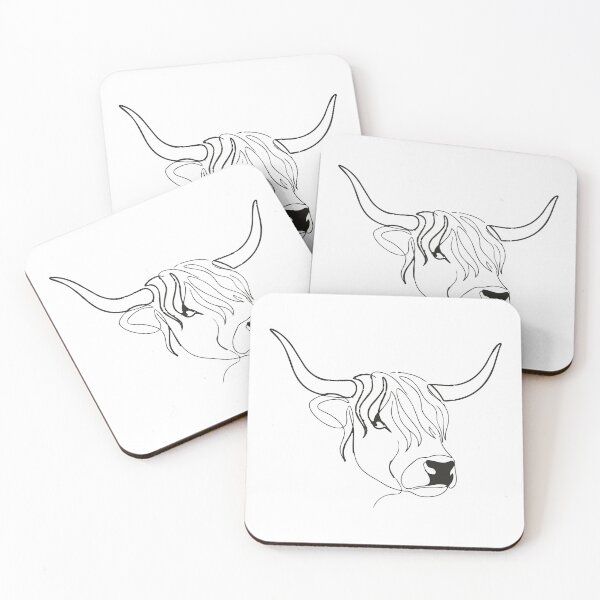Item preview, Minimalist Line Art Highland Cow Aesthetic Simple designed and sold by Arc2020.