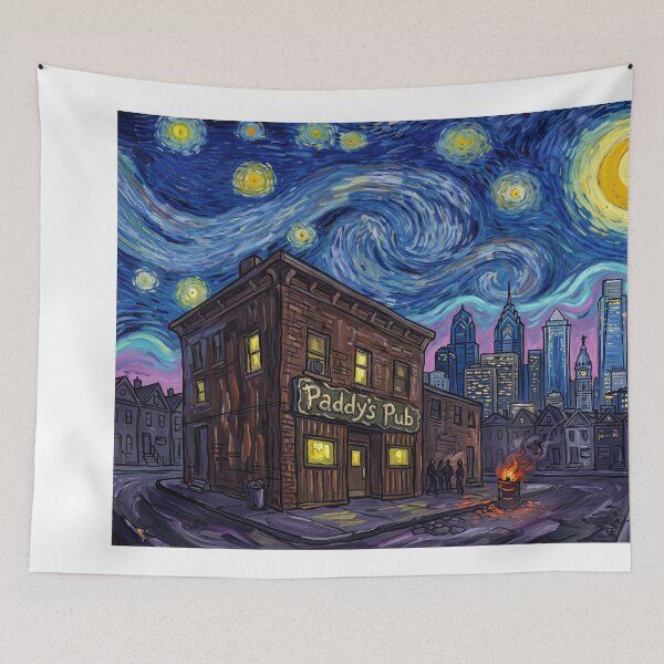 Item preview, Paddys Pub Starry Night Television Landscape designed and sold by Bad-Decisions-Designs.