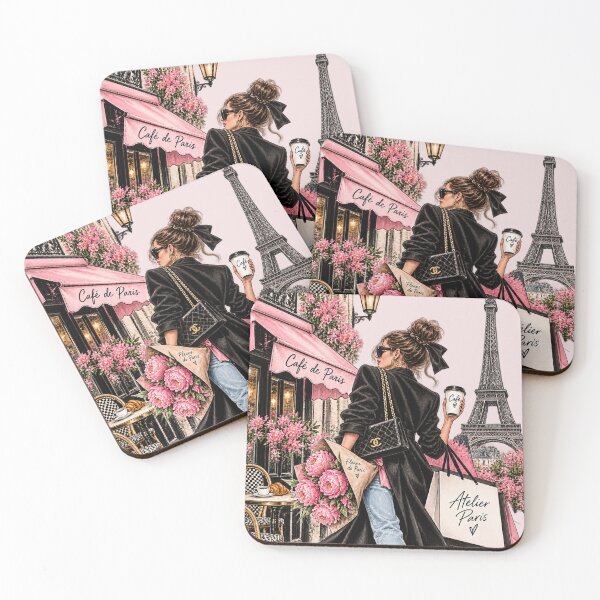 Item preview, Paris Café Fashion Girl – Pink Chic Shopping Aesthetic designed and sold by MetaModel Editions.
