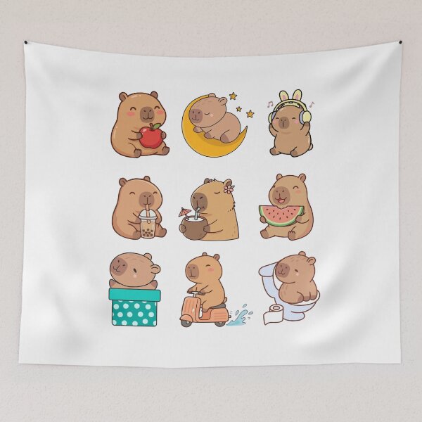Item preview, Chibi Kawaii Capybara Cute Illustration designed and sold by Amazing Design Store.