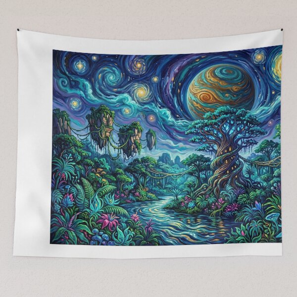Item preview, Pandora Starry Night Sci-Fi Landscape designed and sold by Bad-Decisions-Designs.