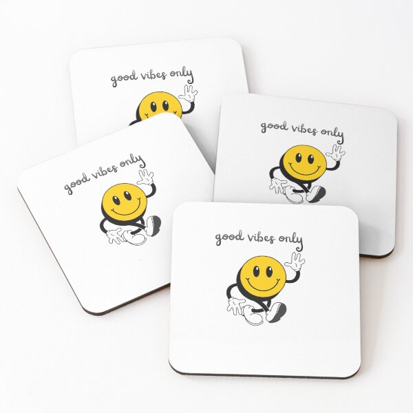 Item preview, good vibes only vintage retro groovy smiley face typography designed and sold by stileepensieri.