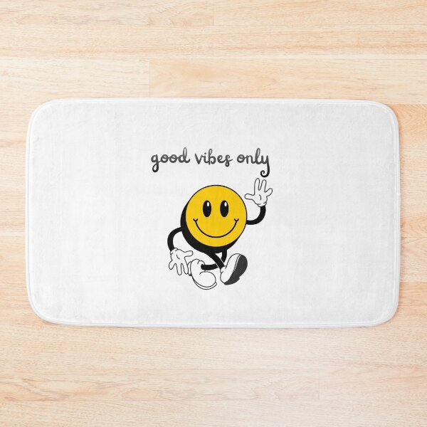 Item preview, good vibes only vintage retro groovy smiley face typography designed and sold by stileepensieri.