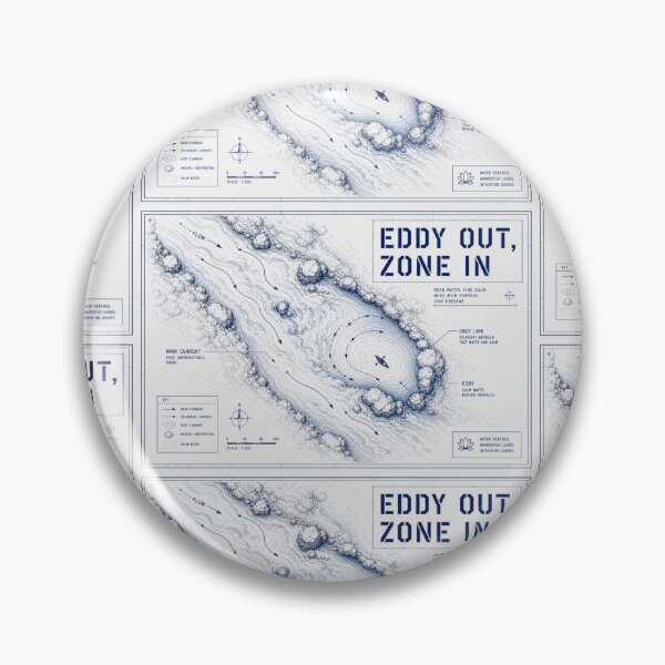Item preview, Eddy Out Zone In Technical Kayak River Diagram Art Print Sticker Whitewater Gift designed and sold by sharifex.
