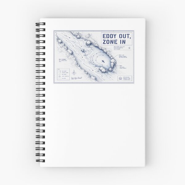 Item preview, Eddy Out Zone In Technical Kayak River Diagram Art Print Sticker Whitewater Gift designed and sold by sharifex.