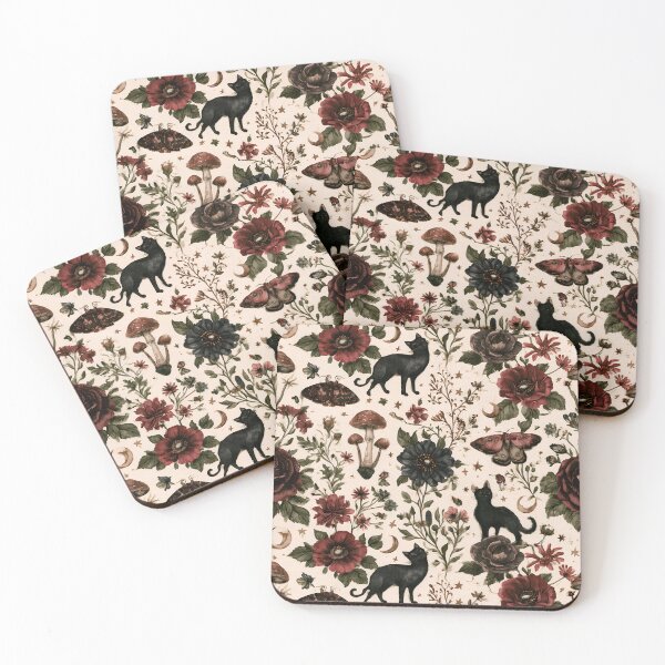 Item preview, Fall Whimsy Vintage Cats and Roses designed and sold by CuriosityCasita.