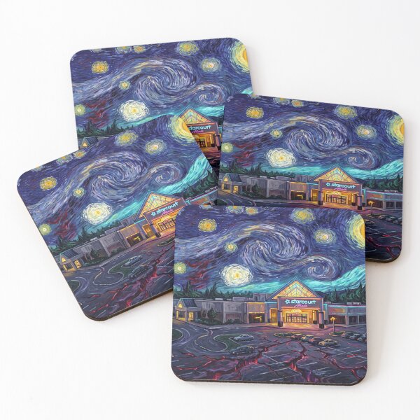 Item preview, Starcourt Mall Starry Night Sci-Fi Landscape designed and sold by Bad-Decisions-Designs.