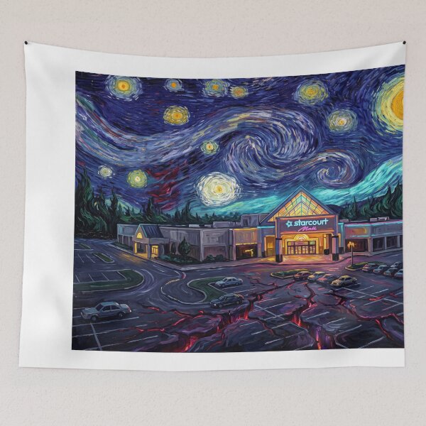 Item preview, Starcourt Mall Starry Night Sci-Fi Landscape designed and sold by Bad-Decisions-Designs.