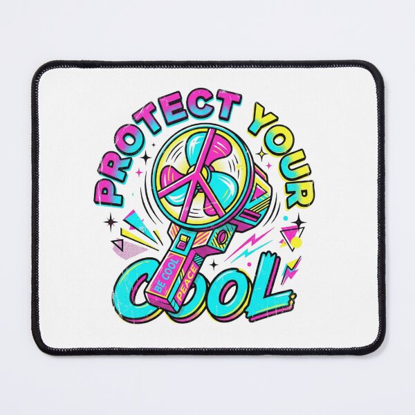 Item preview, Protect Your Cool Retro Neon Y2K Fan Art designed and sold by Sanan Israyilli.