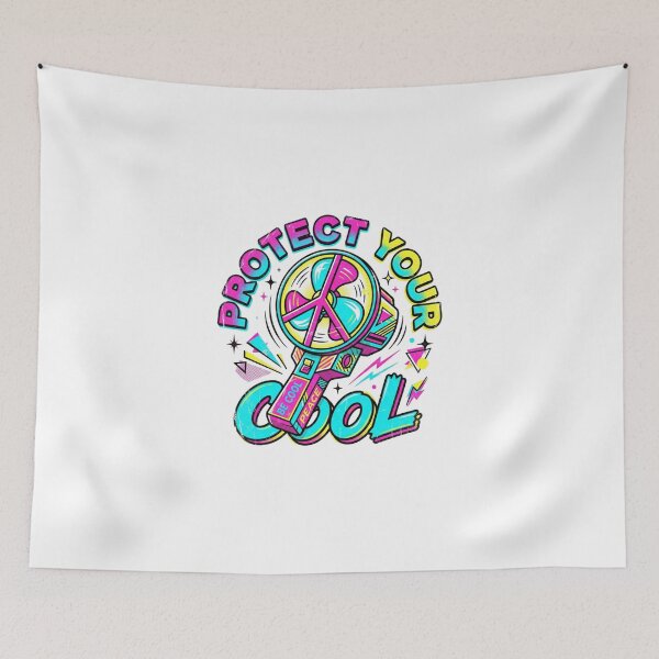 Item preview, Protect Your Cool Retro Neon Y2K Fan Art designed and sold by Sanan Israyilli.