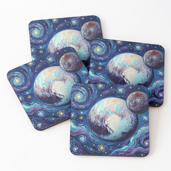 Item preview, Pluto Starry Night Cosmic Landscape designed and sold by Bad-Decisions-Designs.