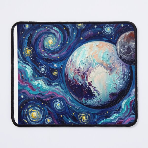 Item preview, Pluto Starry Night Cosmic Landscape designed and sold by Bad-Decisions-Designs.