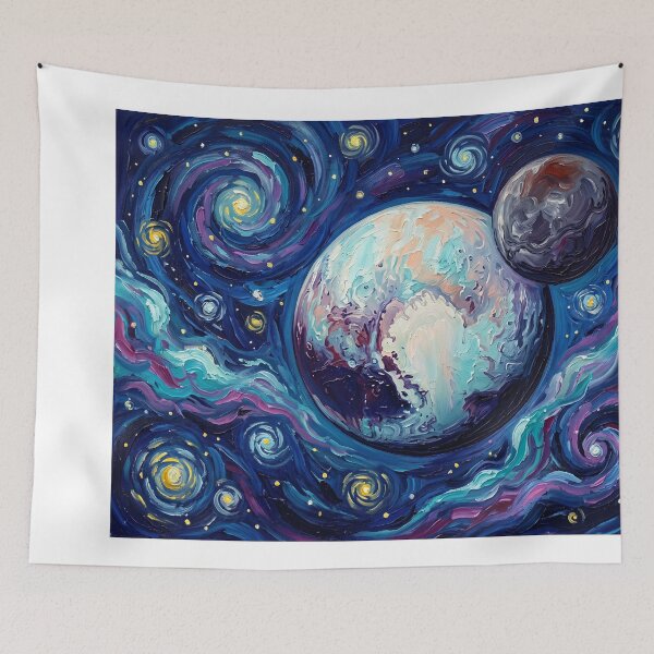 Item preview, Pluto Starry Night Cosmic Landscape designed and sold by Bad-Decisions-Designs.