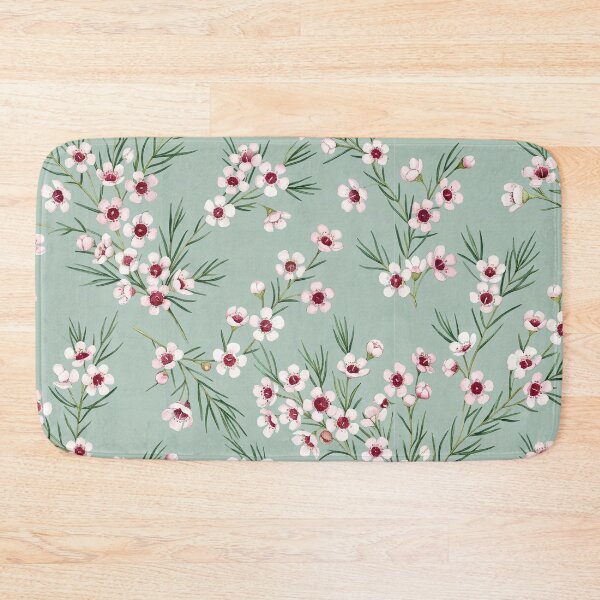 Item preview, Ditsy Pink Waxflower & Buds Pattern on Sage Green designed and sold by Studio BC.