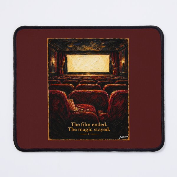 Item preview, Empty Movie Theater Illustration, Bordeaux Velvet Nostalgia designed and sold by Artisticanvas.