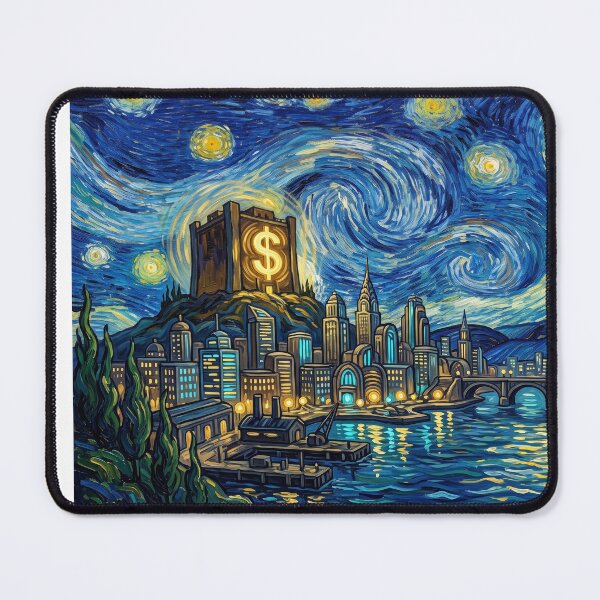 Item preview, Duckburg Money Bin Starry Night Comic Book Landscape designed and sold by Bad-Decisions-Designs.