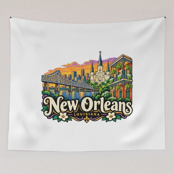 Item preview, Hand Drawn New Orleans Louisiana Travel Souvenir Landmark Gift designed and sold by MichaeIRellov.