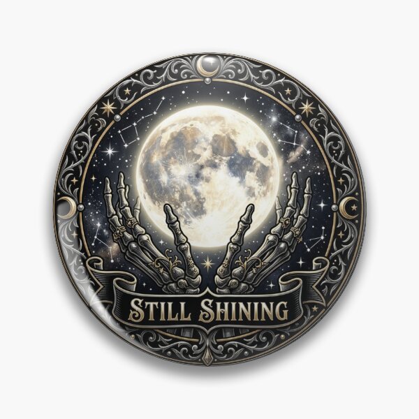Item preview, Still Shining Gothic Full Moon Skeleton Hands Art designed and sold by Sanan Israyilli.