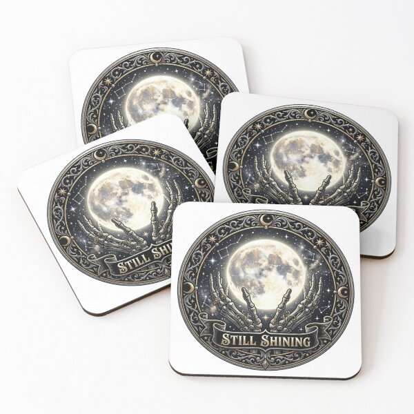 Item preview, Still Shining Gothic Full Moon Skeleton Hands Art designed and sold by Sanan Israyilli.