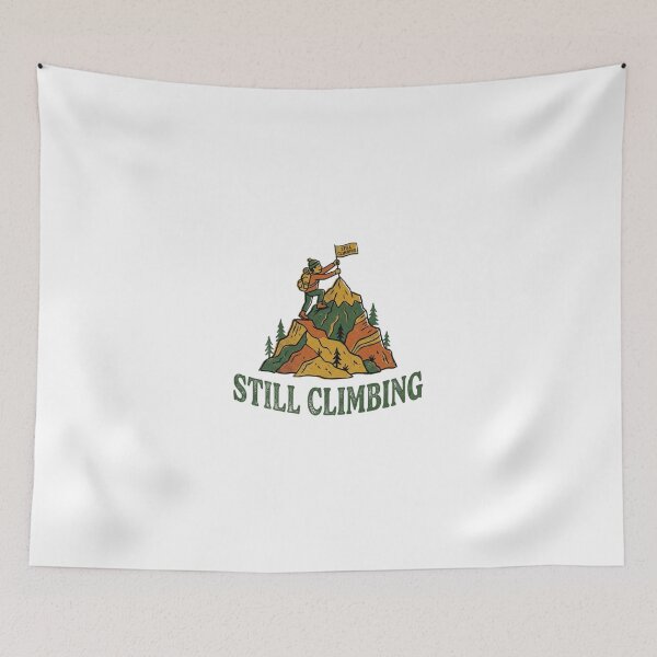 Item preview, Still Climbing Retro Mountaineering Hiking Art designed and sold by Sanan Israyilli.