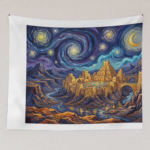 Item preview, Seven Cities of Cibola Starry Night Fantasy Landscape designed and sold by Bad-Decisions-Designs.