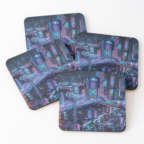 Item preview, Neon city with intersecting bridges designed and sold by Solomon-Ent-144.