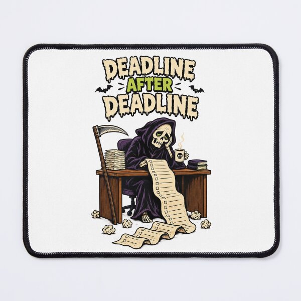 Item preview, Deadline After Deadline Funny Grim Reaper Office Humor Design. designed and sold by The-T-In-Retro.