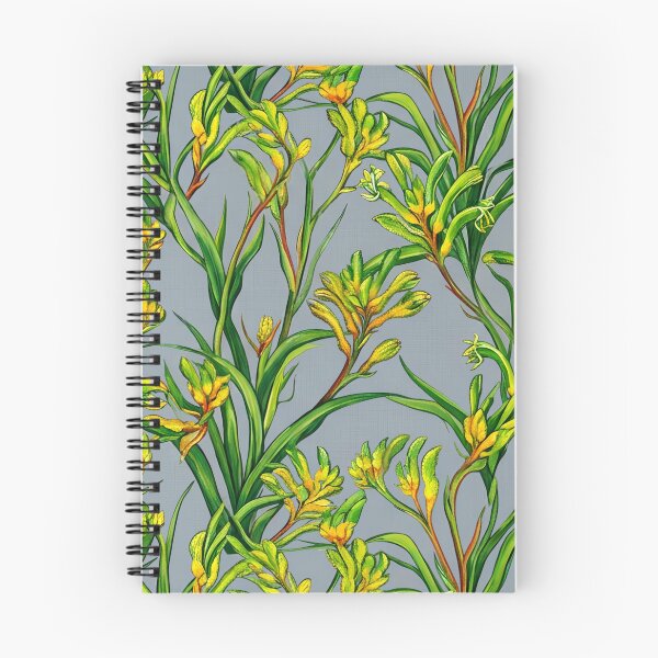 Item preview, Australian Kangaroo Paw Wildflower Pattern on Slate Grey designed and sold by Studio BC.