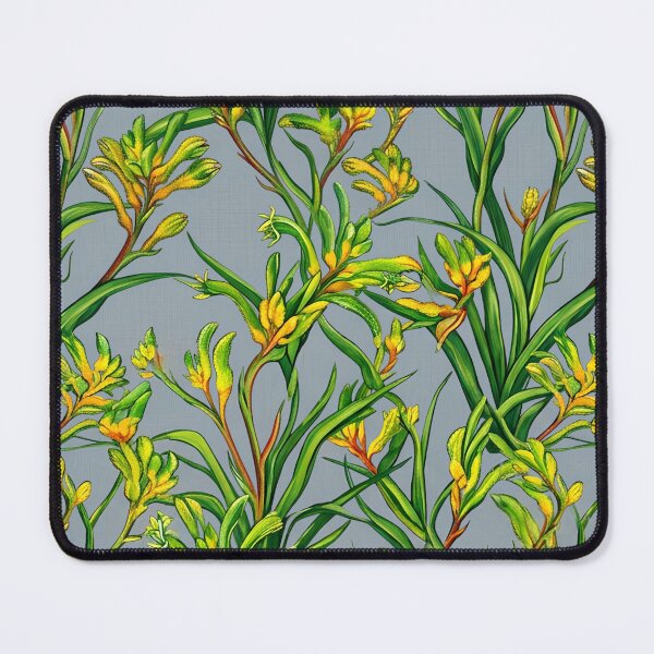 Item preview, Australian Kangaroo Paw Wildflower Pattern on Slate Grey designed and sold by Studio BC.