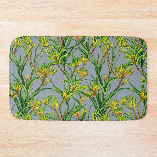 Item preview, Australian Kangaroo Paw Wildflower Pattern on Slate Grey designed and sold by Studio BC.