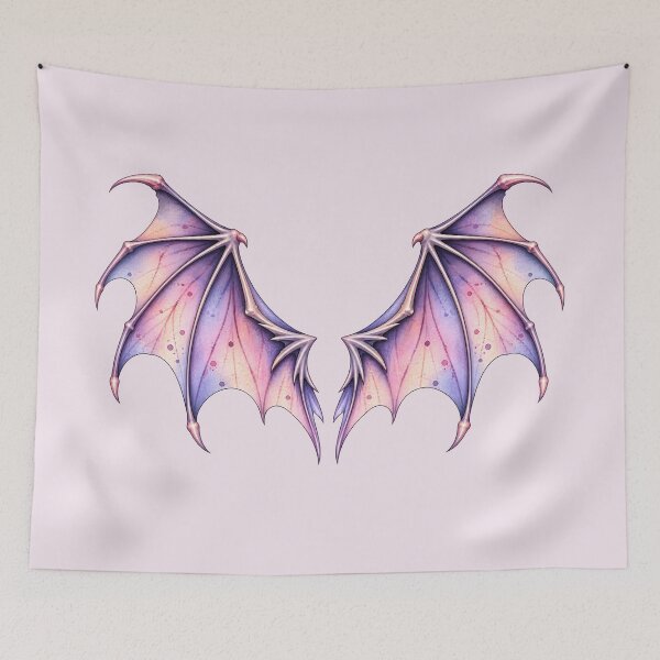 Item preview, Pastel Gothic Bat Wings – Pink & Purple Watercolor Fantasy designed and sold by blankTeeShirt.