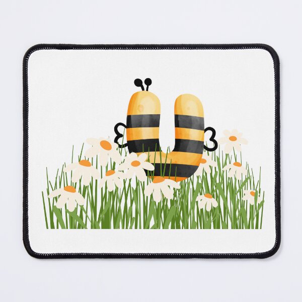 Item preview, Cute Bee Letter U Floral Alphabet Design designed and sold by Mazza-mazza.