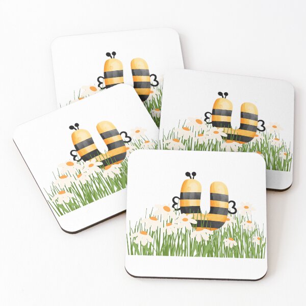 Item preview, Cute Bee Letter U Floral Alphabet Design designed and sold by Mazza-mazza.