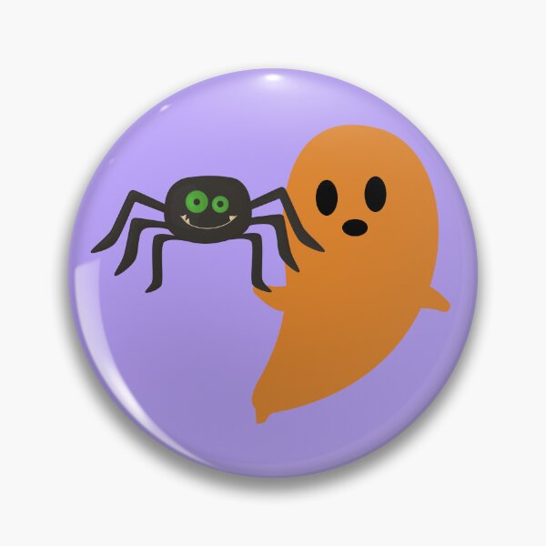 Item preview, Cute Orange Ghost and Friendly Spider Halloween Art designed and sold by SolutionsArt.