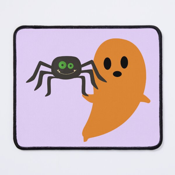 Item preview, Cute Orange Ghost and Friendly Spider Halloween Art designed and sold by SolutionsArt.