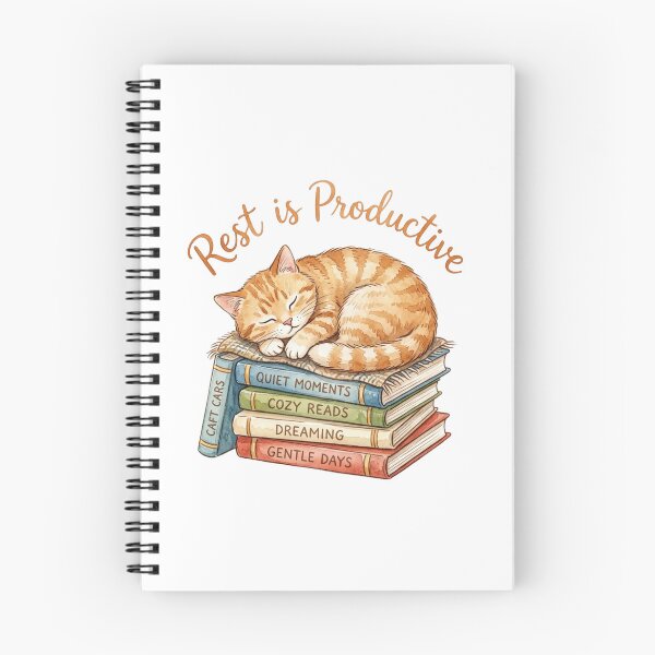 Item preview, Rest Is Productive Cozy Sleeping Cat Books Art designed and sold by Sanan Israyilli.