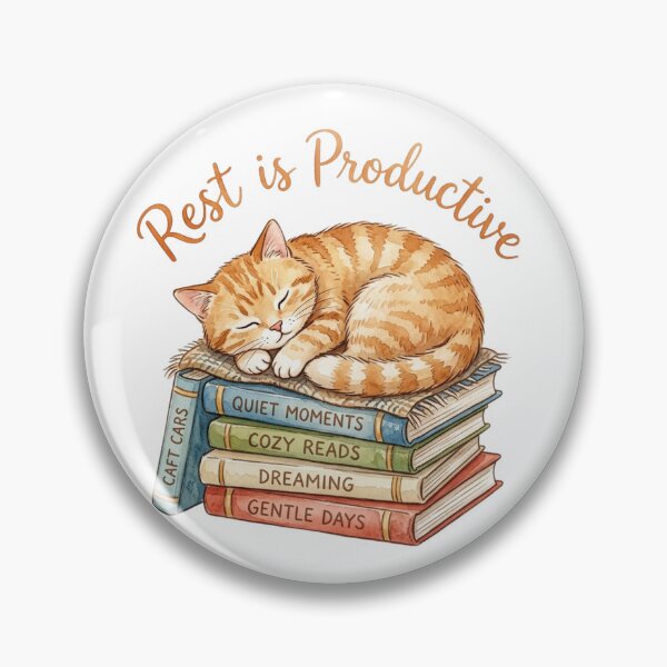 Item preview, Rest Is Productive Cozy Sleeping Cat Books Art designed and sold by Sanan Israyilli.